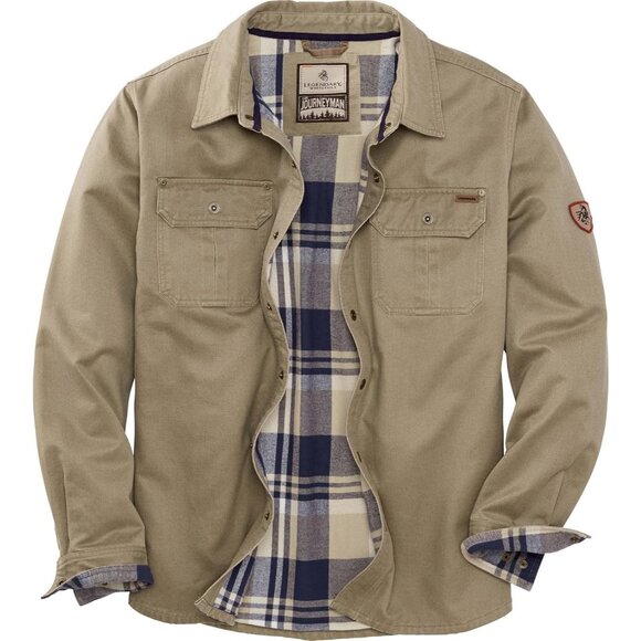 Other - Mens Flannel Lined Shirt Jacket Legendary Whitetails Waxed Cotton Water Resist